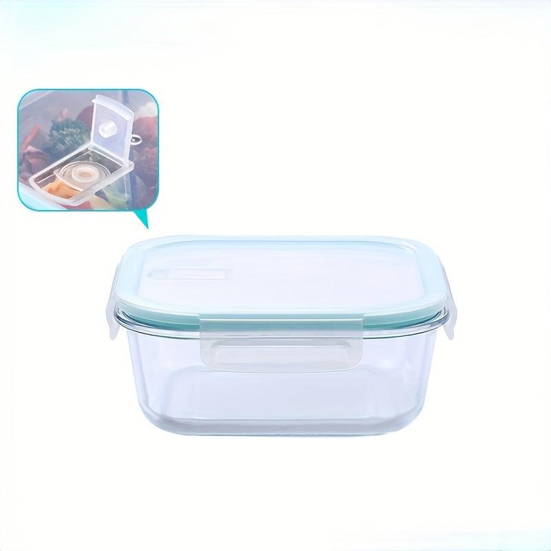 3pcs Glass Bento Box Microwave Safe Freshkeeping Lunch Box 800ml