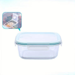 3pcs Glass Bento Box Microwave Safe Freshkeeping Lunch Box 800ml