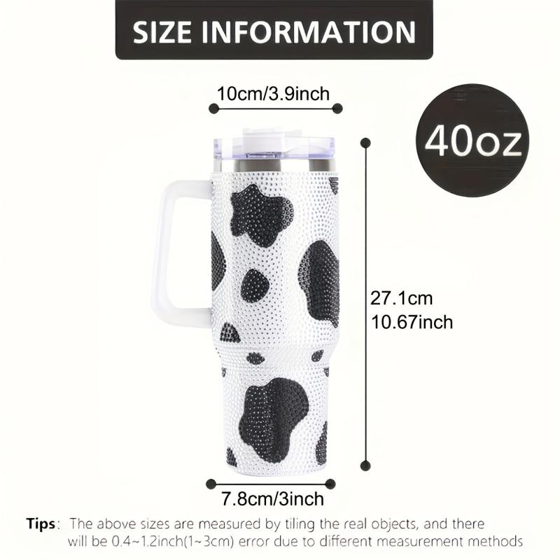 Cow Print Tumbler 40oz Stainless Steel Water Bottle