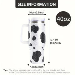 Cow Print Tumbler 40oz Stainless Steel Water Bottle