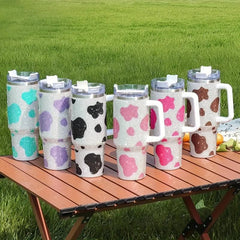 Cow Print Tumbler 40oz Stainless Steel Water Bottle
