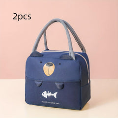 2pcs Lunch Box Handbag Bento Bag Insulation Bag For Picnic Camping