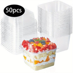 20 Clear Plastic Dessert Cups with Lids - Cupcake Holder