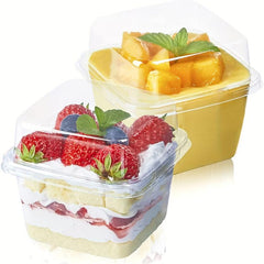 20 Clear Plastic Dessert Cups with Lids - Cupcake Holder