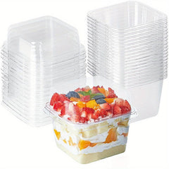 20 Clear Plastic Dessert Cups with Lids - Cupcake Holder