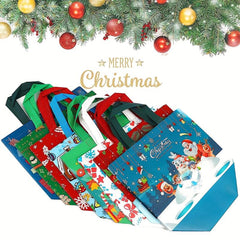 8PCS Christmas Gift Bags Reusable Reinforced Handle Grocery Bags