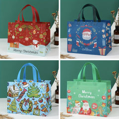 8PCS Christmas Gift Bags Reusable Reinforced Handle Grocery Bags
