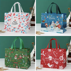 8PCS Christmas Gift Bags Reusable Reinforced Handle Grocery Bags