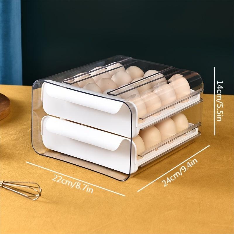 32 Grid Refrigerator Egg Tray Double Layer Fresh Keeping Egg Holder
