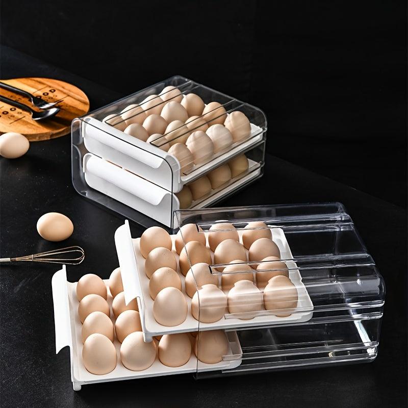 32 Grid Refrigerator Egg Tray Double Layer Fresh Keeping Egg Holder