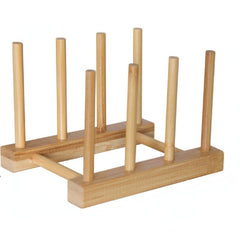 Bamboo Cup Holder & Dish Rack Drain Dry Store Plates Kitchen Organizer