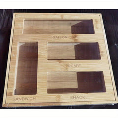Ziplock Bag Storage Organizer Drawer Bamboo Dispenser