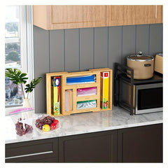 Ziplock Bag Storage Organizer Drawer Bamboo Dispenser