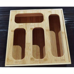 Ziplock Bag Storage Organizer Drawer Bamboo Dispenser