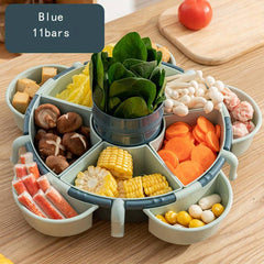 360 Rotating Fruit/Vegetable Drain Basket Grid Kitchen Tray Hot Pot Food Serving
