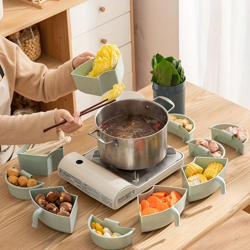 360 Rotating Fruit/Vegetable Drain Basket Grid Kitchen Tray Hot Pot Food Serving