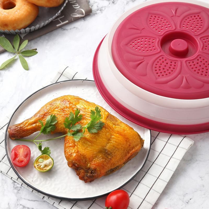 Foldable Microwave Food Cover Fresh Keeping Reusable Clear Lid