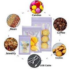 100pcs Holographic Resealable Storage Bag Aluminum Foil Mylar Film Deodorant Bag