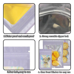 100pcs Holographic Resealable Storage Bag Aluminum Foil Mylar Film Deodorant Bag