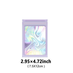 100pcs Holographic Resealable Storage Bag Aluminum Foil Mylar Film Deodorant Bag