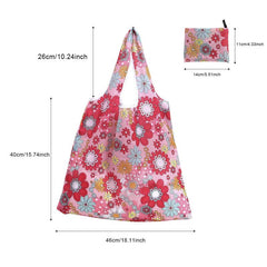 Floral Reusable Grocery Bag Large Foldable Shopping Tote Bag Flower