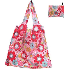 Floral Reusable Grocery Bag Large Foldable Shopping Tote Bag Flower