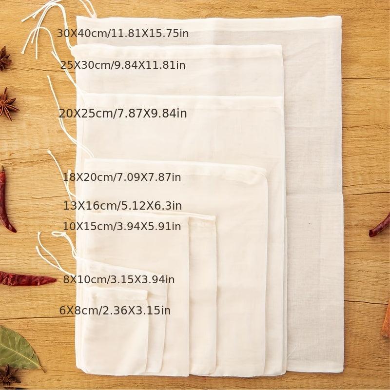 50pcs Tea Filter Bags Drawstring Muslin Bags Reusable Mesh Snack Spices Bags