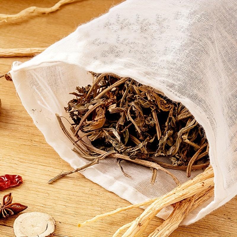 50pcs Tea Filter Bags Drawstring Muslin Bags Reusable Mesh Snack Spices Bags