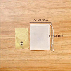 50pcs Tea Filter Bags Drawstring Muslin Bags Reusable Mesh Snack Spices Bags