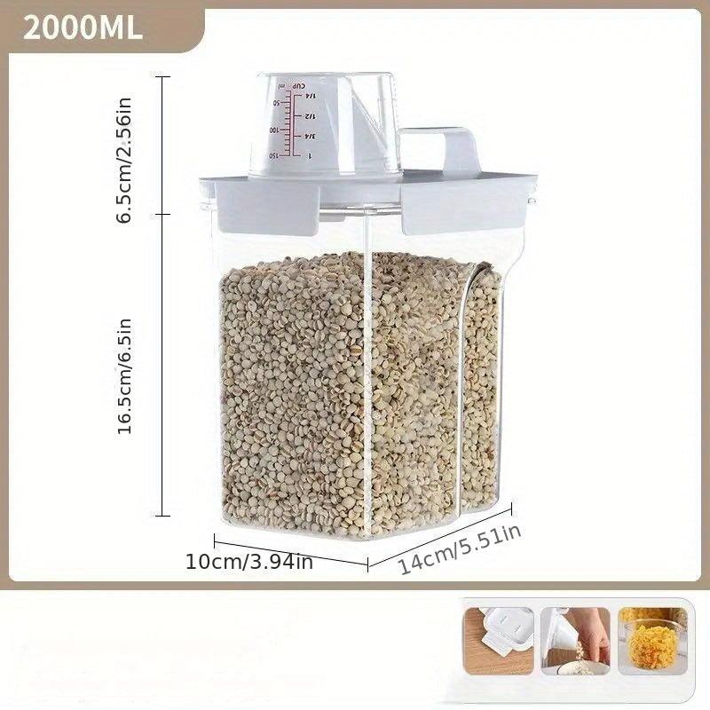1pc Cereal Container Airtight Food Storage Box Rice Container Sealed Tank