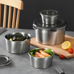 4pcs Stainless Steel Food Storage Containers Leak Proof Set 350ml 600ml 10