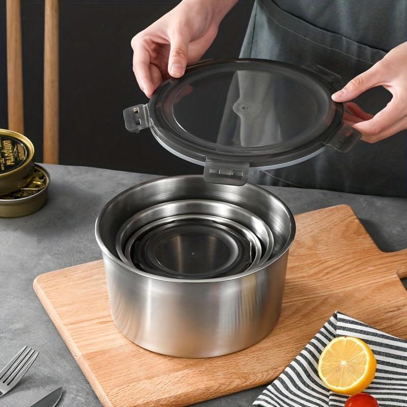 4pcs Stainless Steel Food Storage Containers Leak Proof Set 350ml 600ml 10