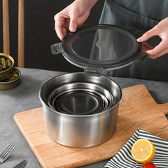 4pcs Stainless Steel Food Storage Containers Leak Proof Set 350ml 600ml 10