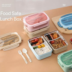 304 Stainless Steel Bento Box Adult Portable Lunch Box With Utensils