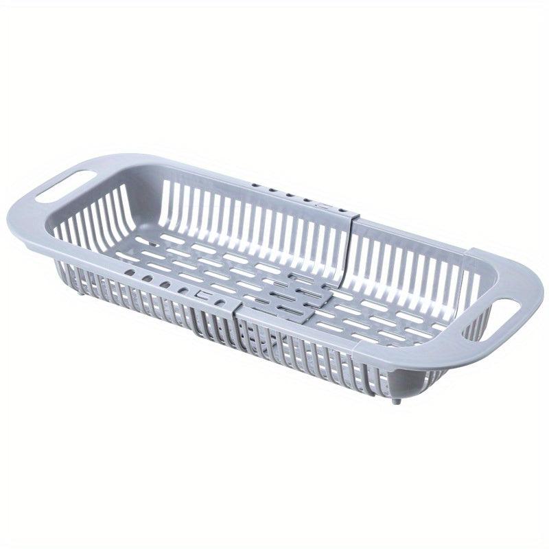 Extendable Over the Sink Colander Adjustable Strainer Sink Washing Basket