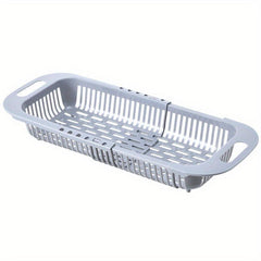 Extendable Over the Sink Colander Adjustable Strainer Sink Washing Basket