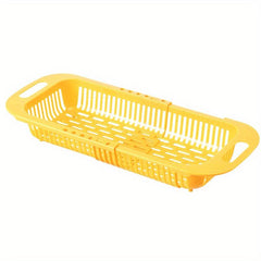 Extendable Over the Sink Colander Adjustable Strainer Sink Washing Basket