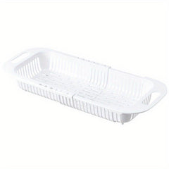 Extendable Over the Sink Colander Adjustable Strainer Sink Washing Basket