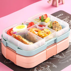 Reusable Cartoon Graphic Divided Lunch Box