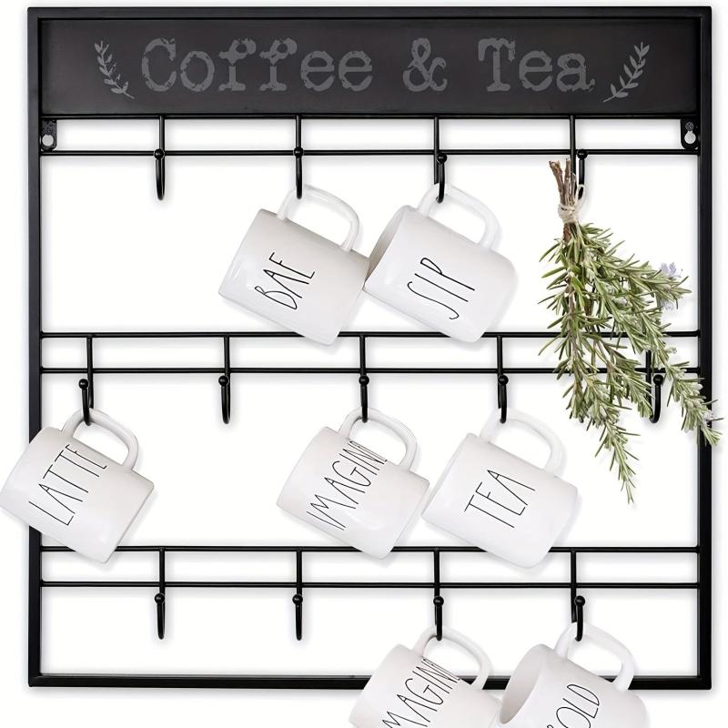 1pc Mug Storage Hook Coffee Cup Clip Wall mounted Kitchen Hanging Rack