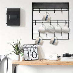 1pc Mug Storage Hook Coffee Cup Clip Wall mounted Kitchen Hanging Rack