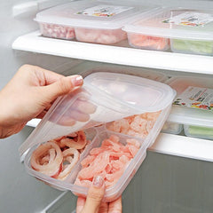 4-grid Plastic Refrigerator Storage Box for Fresh Keeping
