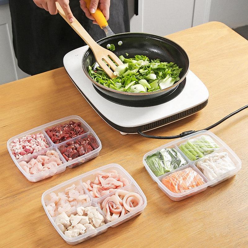 4-grid Plastic Refrigerator Storage Box for Fresh Keeping