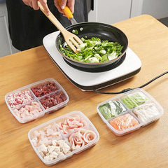 4-grid Plastic Refrigerator Storage Box for Fresh Keeping