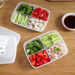 4-grid Plastic Refrigerator Storage Box for Fresh Keeping