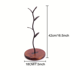 16 inch Wooden Countertop Mug Holder for Coffee and Tea