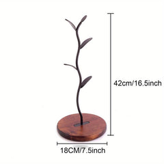 16 inch Wooden Countertop Mug Holder for Coffee and Tea