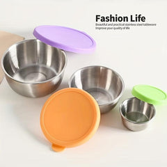 3pcs Stainless Steel Food Container With Lid Reusable Snack Container