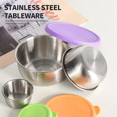 3pcs Stainless Steel Food Container With Lid Reusable Snack Container