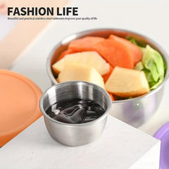 3pcs Stainless Steel Food Container With Lid Reusable Snack Container